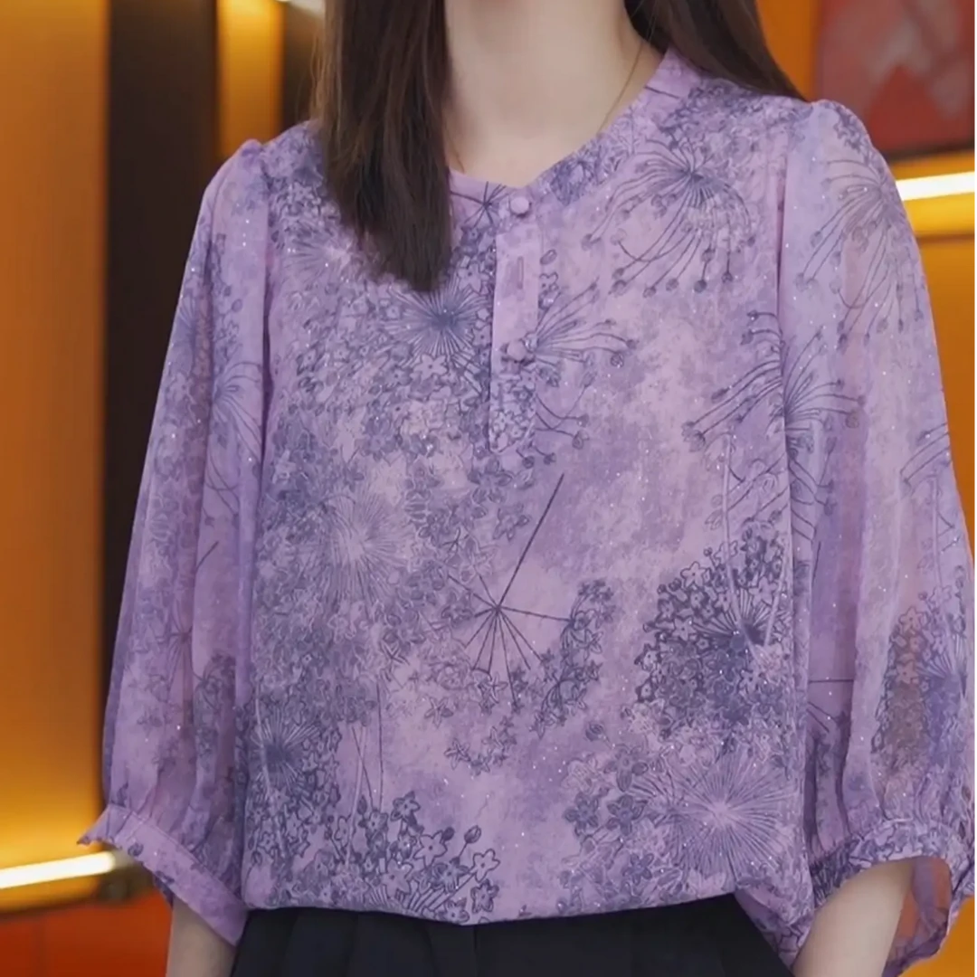 【高品质】春夏季新款紫气东来设计师遮肉显瘦衬衣