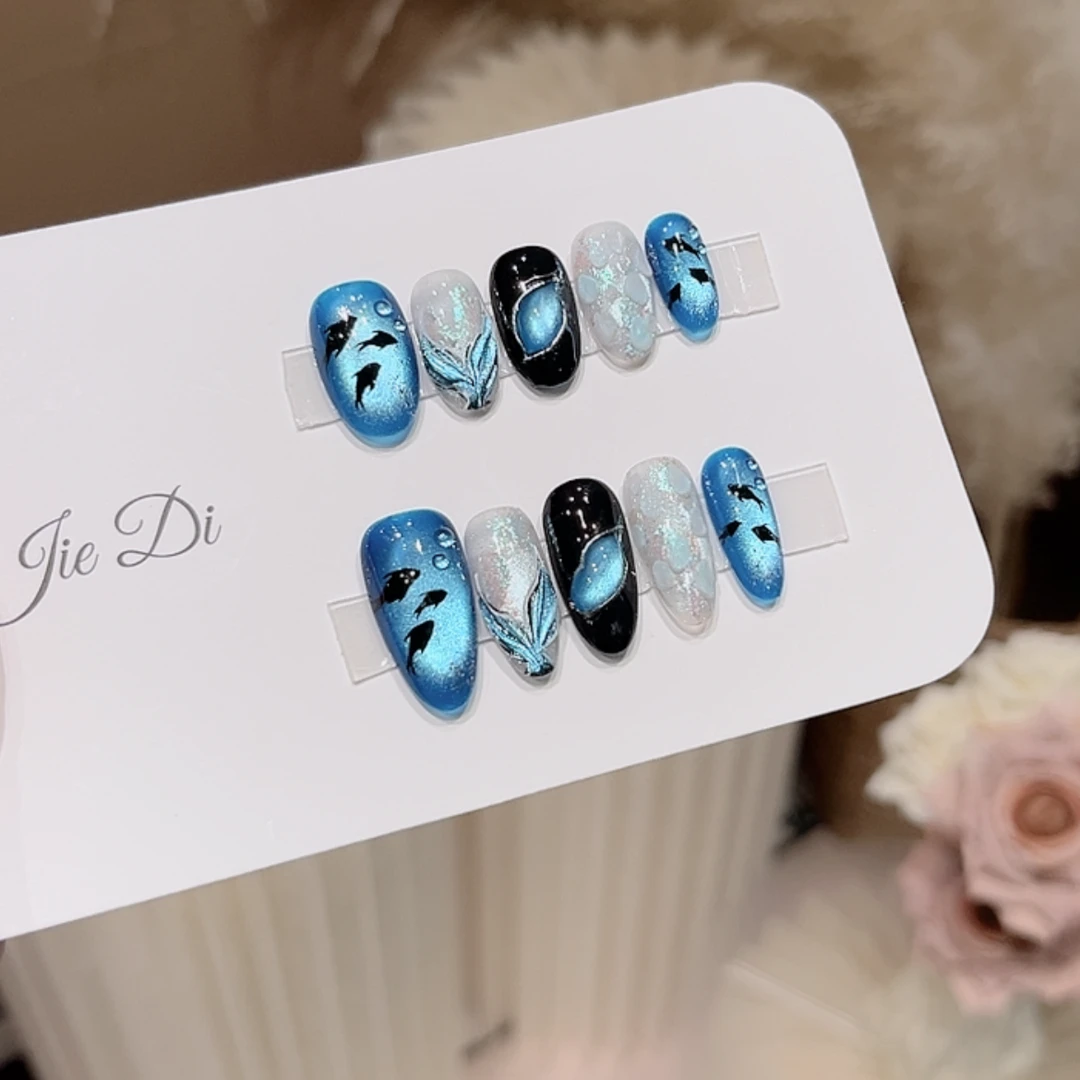 【鲸落深海】姐弟纯手工穿戴美甲时尚立体鱼尾重工设计BB578