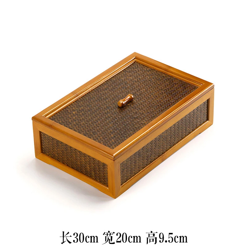 乐享竹制茶具零食复古款式分隔式收纳盒