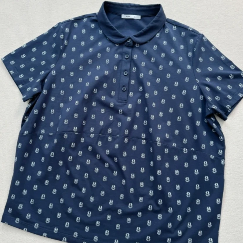 【慧姐私服】时尚百搭宽松舒适満印显瘦POLO领芒果衫2418