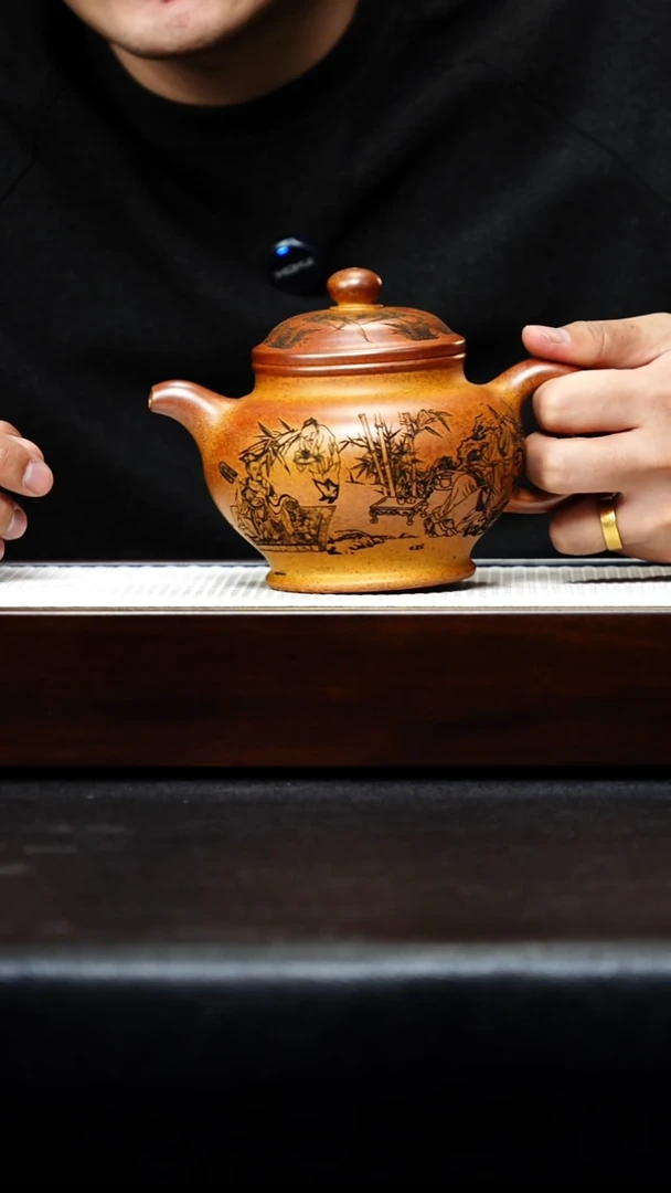 茶壶紫砂宜兴紫砂 掇只 龙骨金砂 李雨瑶 h307