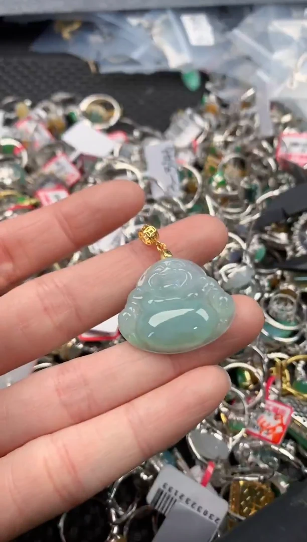 银S925镶嵌戒指翡翠666   5