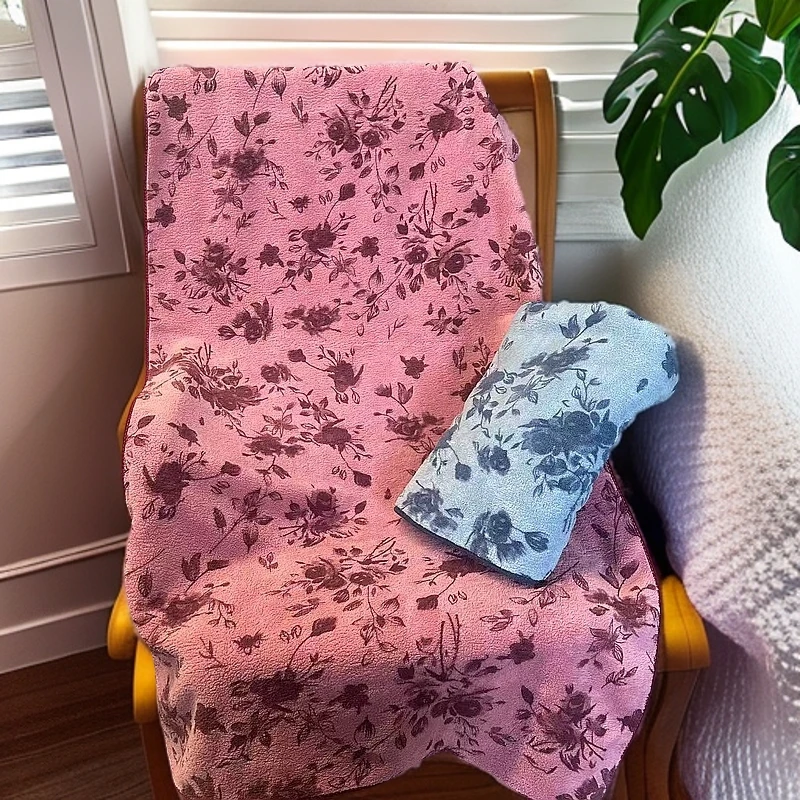 珊瑚绒吸水浴巾70*140cm大尺寸印花高颜值洗澡大浴巾