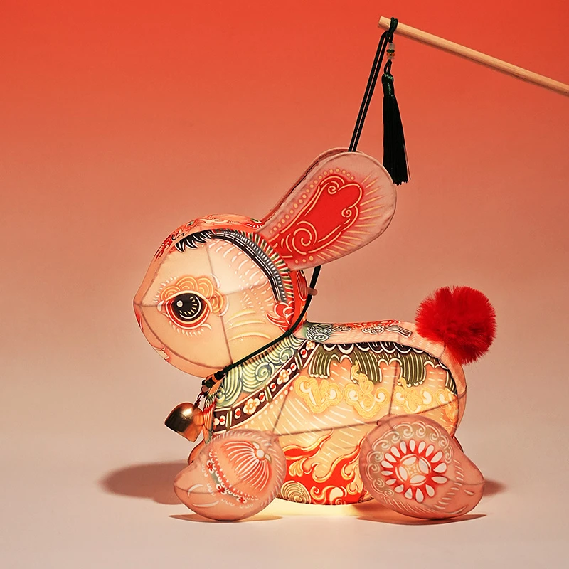 中秋兔子成品灯笼新款花灯古风汉服配饰儿童礼物带灯丝结实骨架