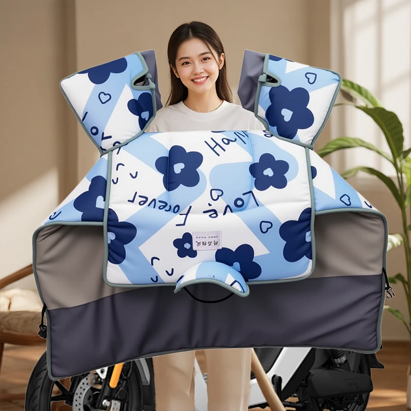 电动车挡风被巨厚冬季加绒加厚保暖电瓶车防寒防风被加大护肩特厚