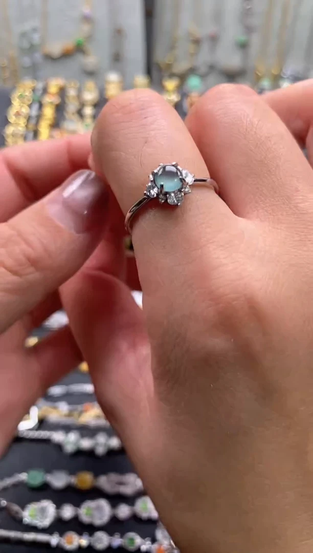 【闪购商品】翡翠戒指银S925镶嵌1111111111     4