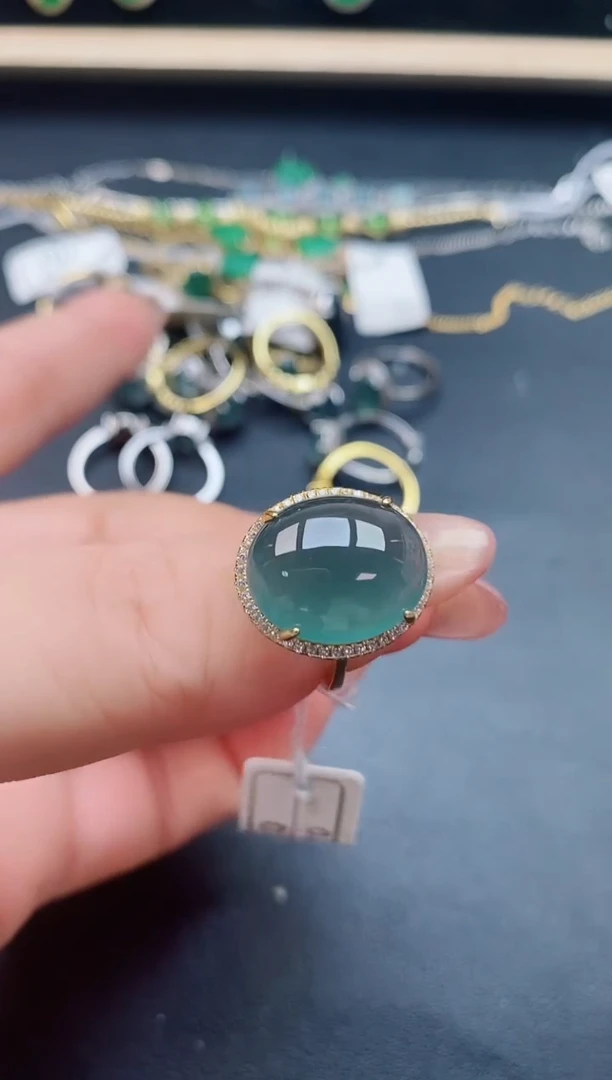 翡翠戒指银S925镶嵌321321