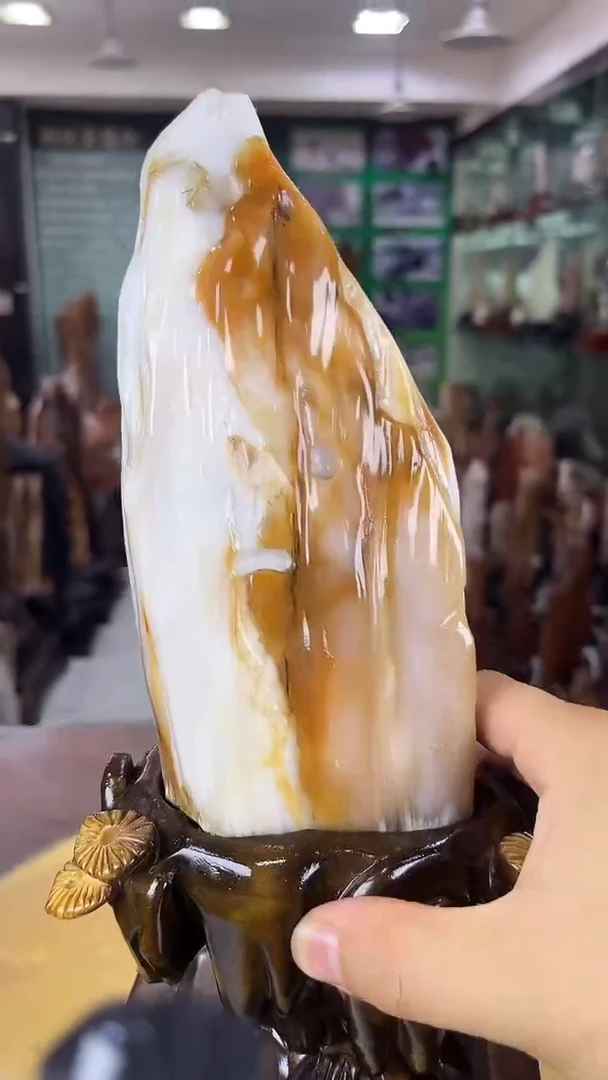 未镶嵌珠宝奇石硅化玉缅甸天然树化玉摆件