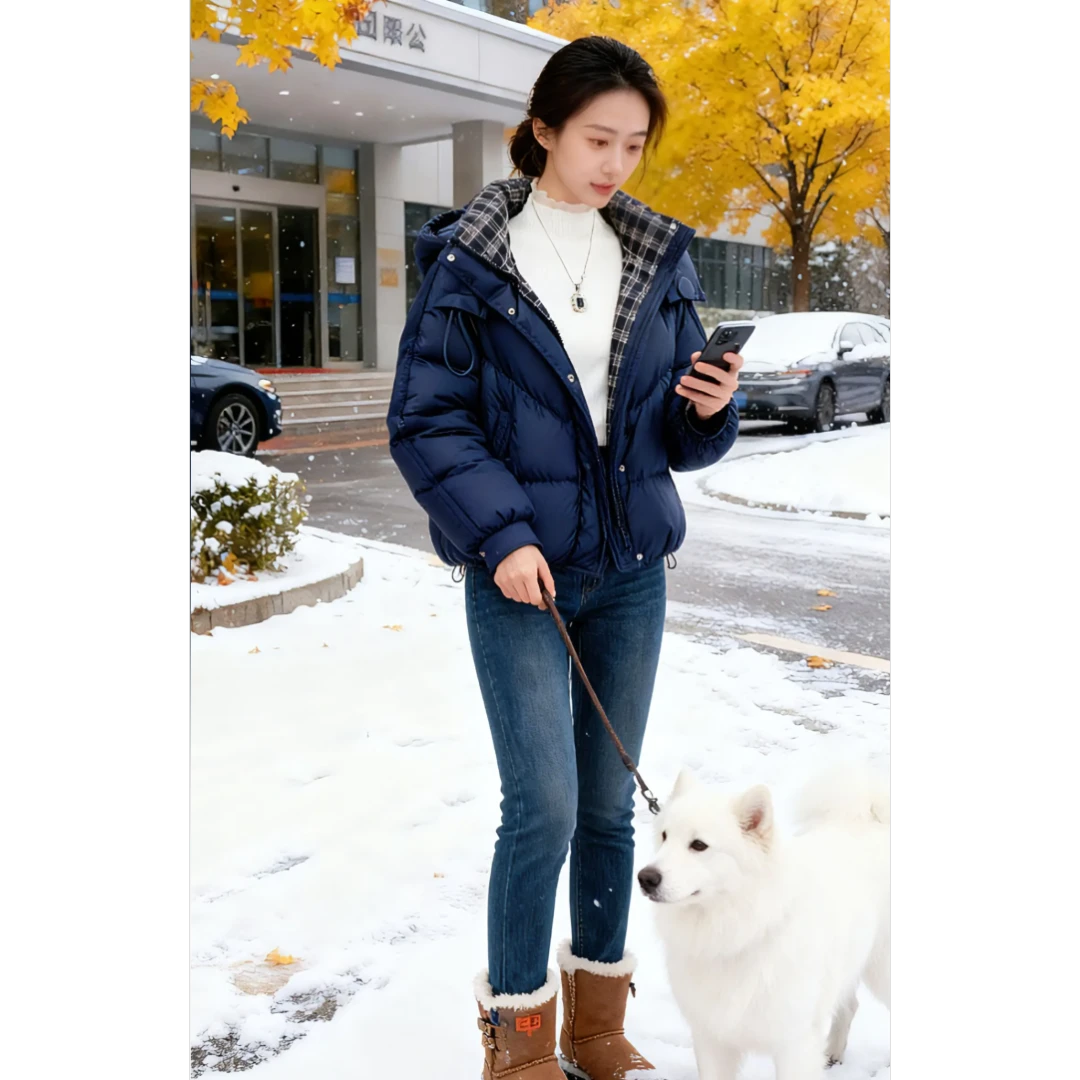 云朵泡芙棉服女短款时髦新款冬季小个子洋气保暖加厚面包服外套女