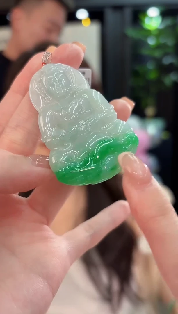 颈饰18K金镶嵌翡翠 缅甸A货/支持复检/一件