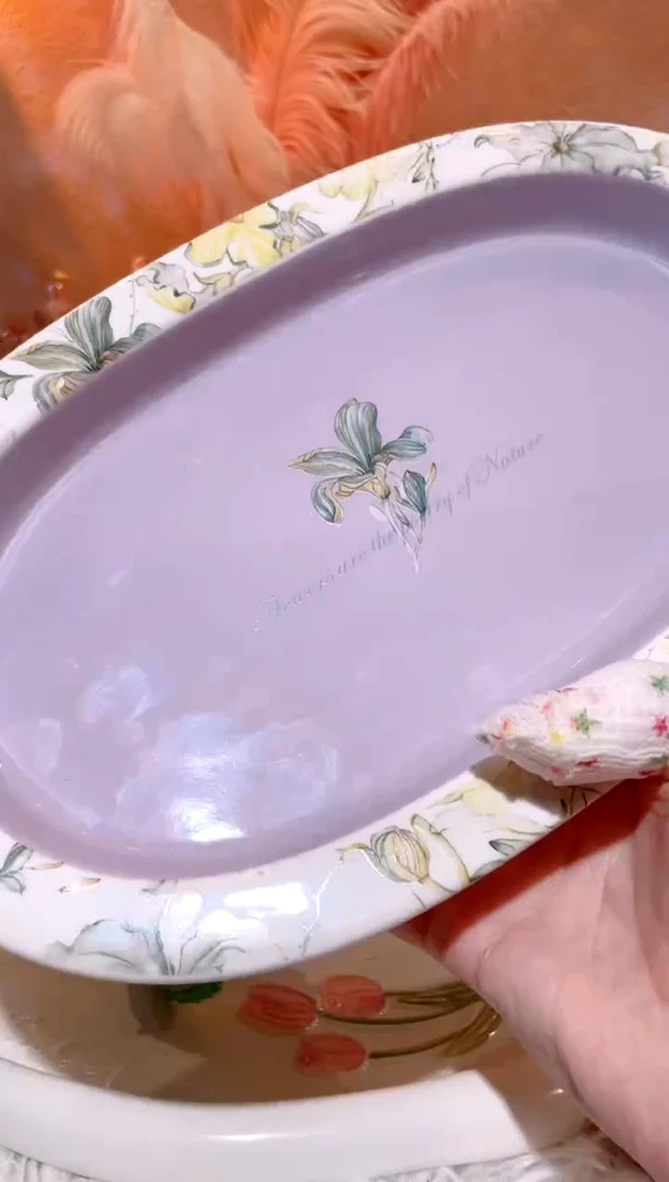 陶瓷鸢尾花大长盘