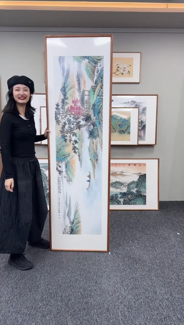 国画仿古青绿山水210*60