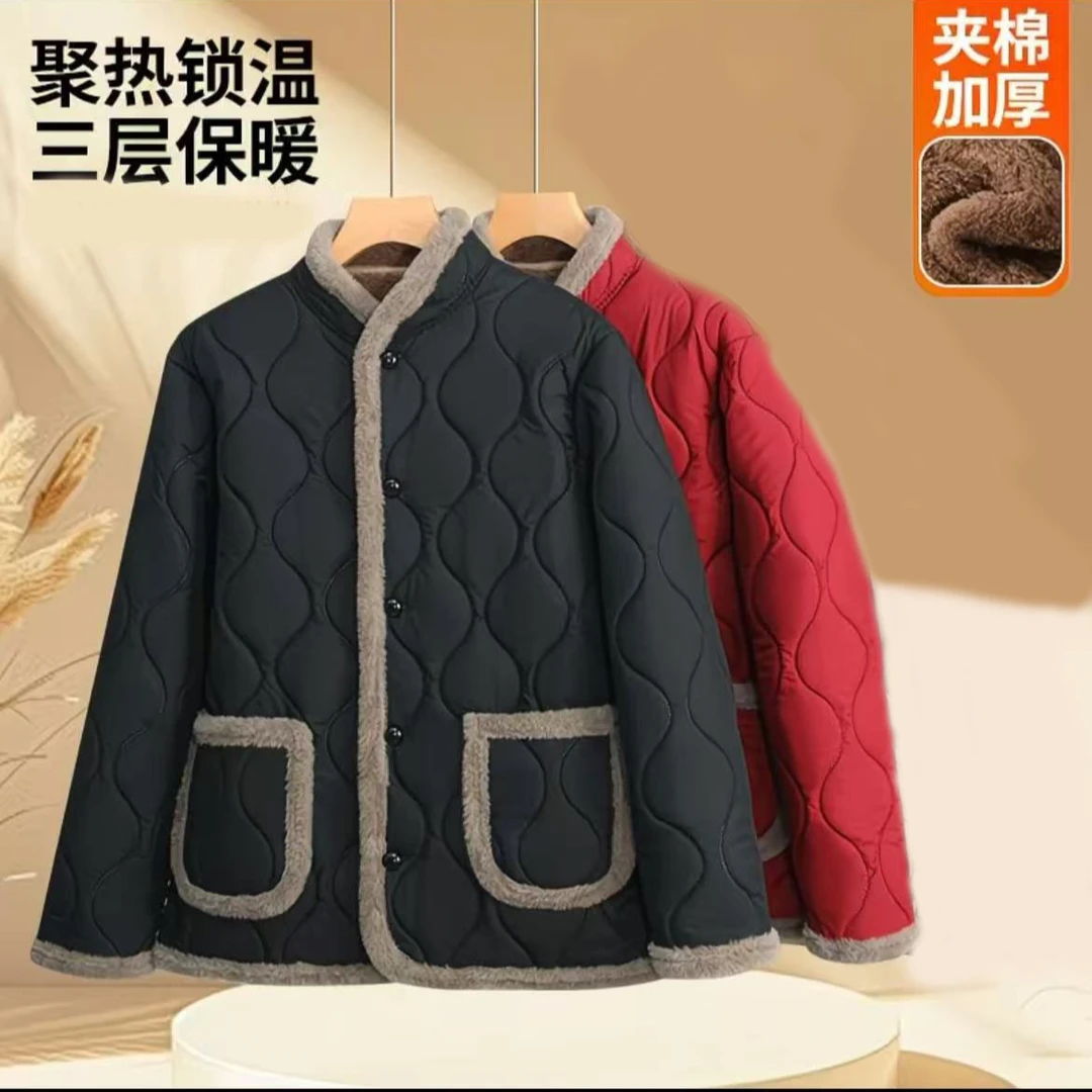 中老年妈妈装加绒加厚防寒保暖轻盈棉服洋气棉服防风又防水时尚