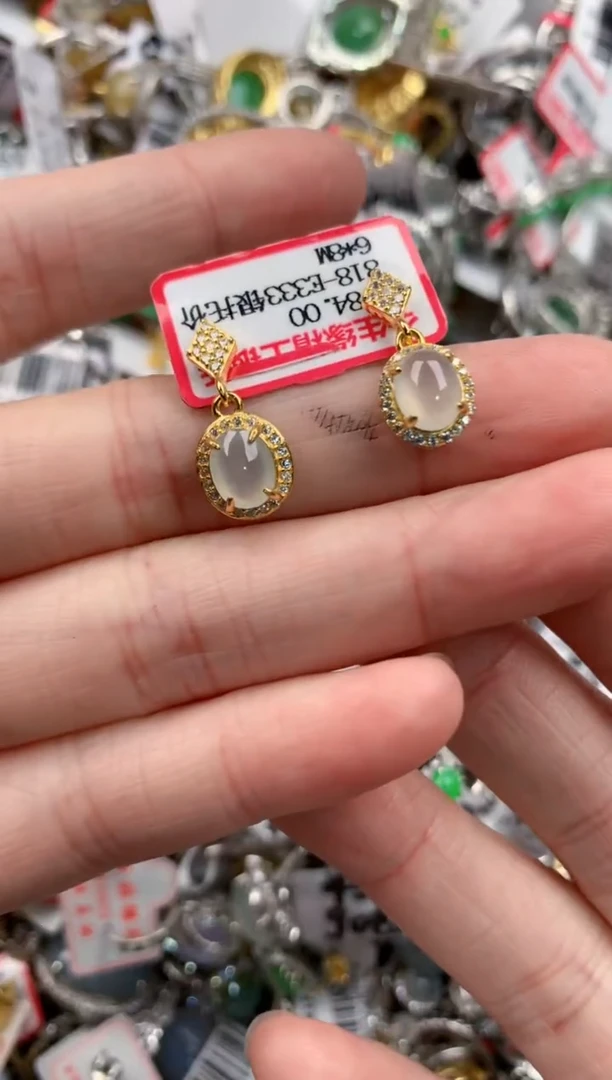 银S925镶嵌戒指翡翠888-----9