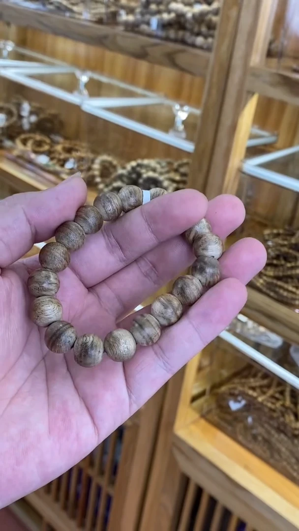 沉香手串 达拉干圆珠单圈虎斑1.2多样性发其一