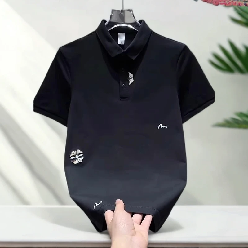 仓石一树高端刺绣polo衫男士短袖t恤2025夏季高级痞帅休闲上衣男