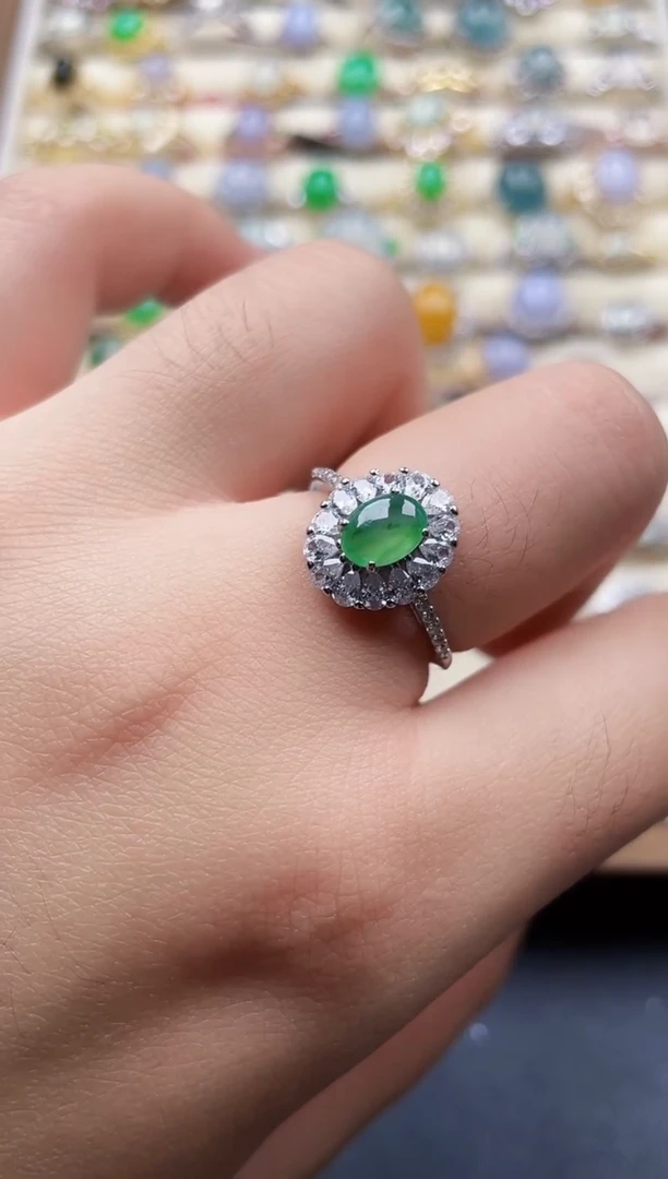 银S925镶嵌戒指翡翠20