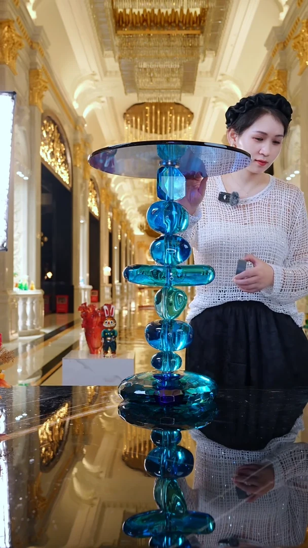 摆件才*琉璃艺术边几T10