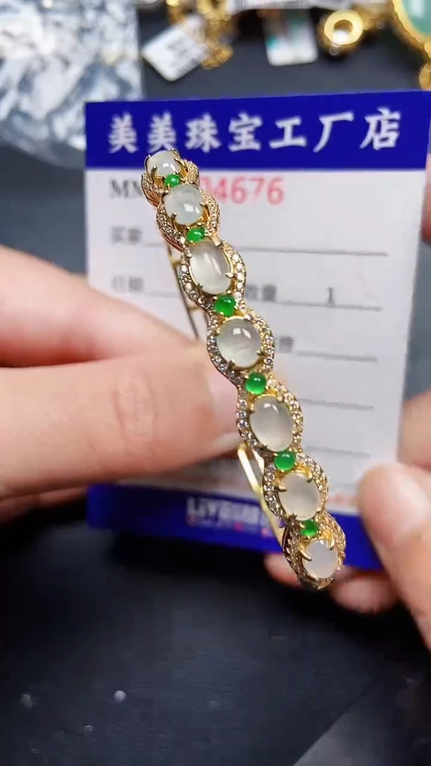 颈饰银S925镶嵌翡翠4676