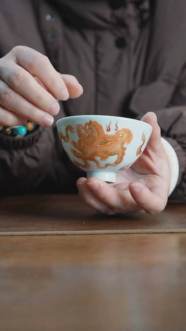 【闪购商品】杯景德镇手工双狮杯