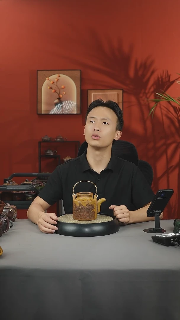 茶壶紫砂龙骨金砂 洋桶  刻绘