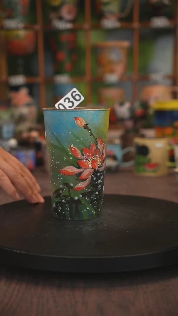 紫砂油画手绘釉下彩036