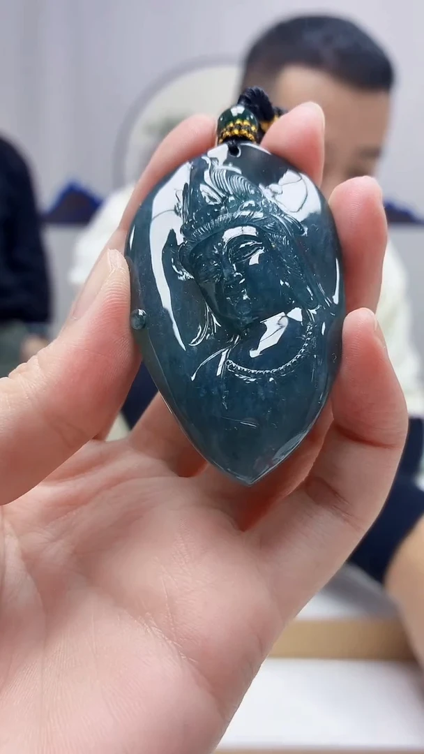 未镶嵌定制翡翠4898zm-毛货挂件54观音