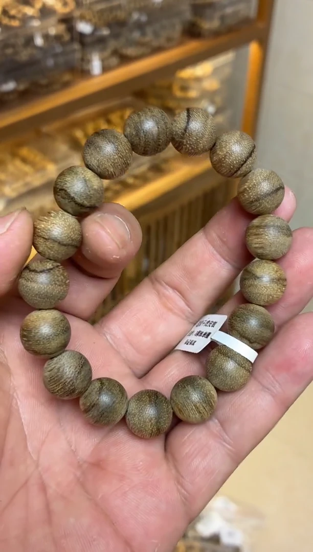 沉香手串 达拉干圆珠单圈虎皮纹1.3多样性发其一