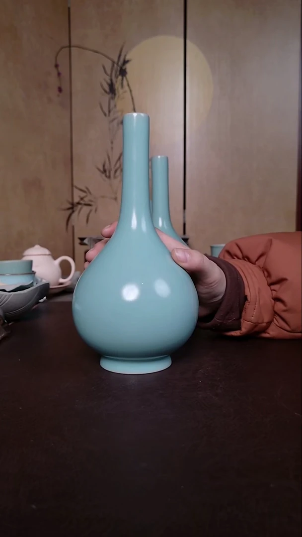 摆件瓷汝窑天青净瓶