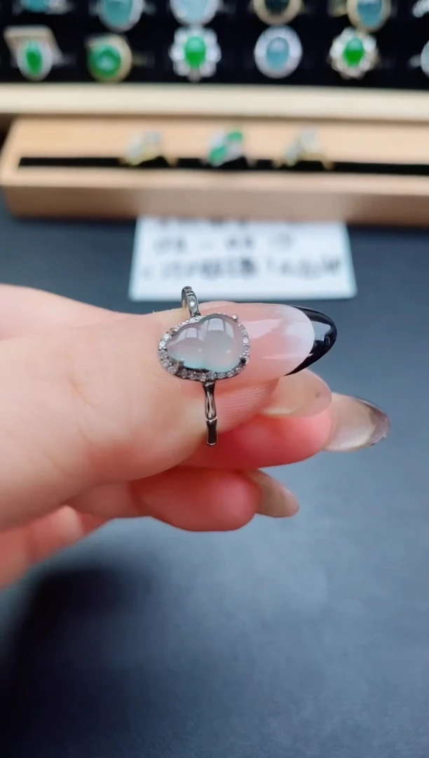 银S925镶嵌戒指翡翠058