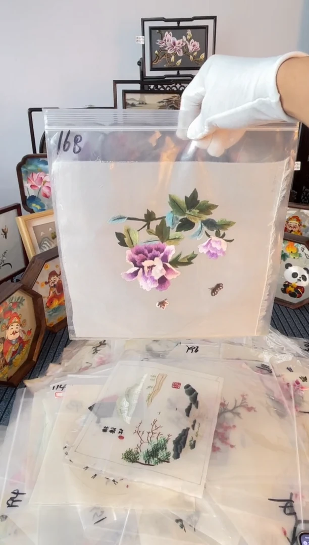 织绣纯手工苏绣双面绣绣布168