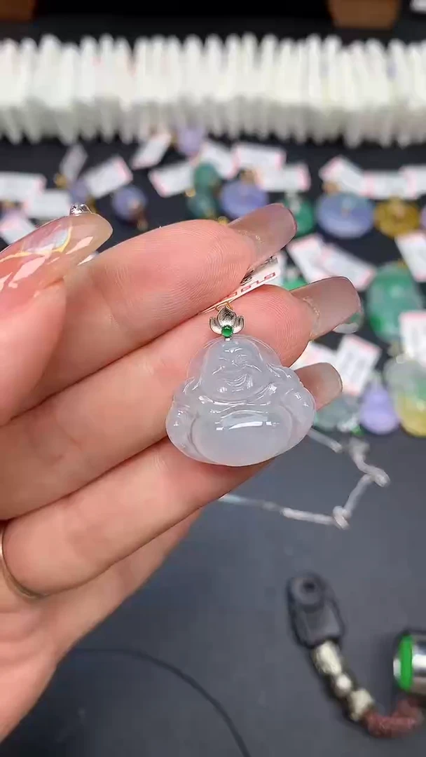 翡翠18K金镶嵌吊坠(不含链)MS188405