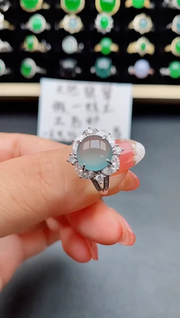 【闪购商品】翡翠戒指银S925镶嵌5085805