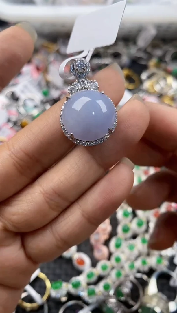 银S925镶嵌戒指翡翠555---3