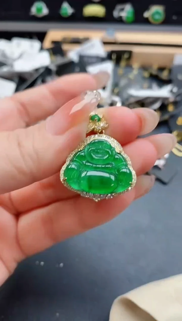 吊坠(赠链)银S925镶嵌翡翠1