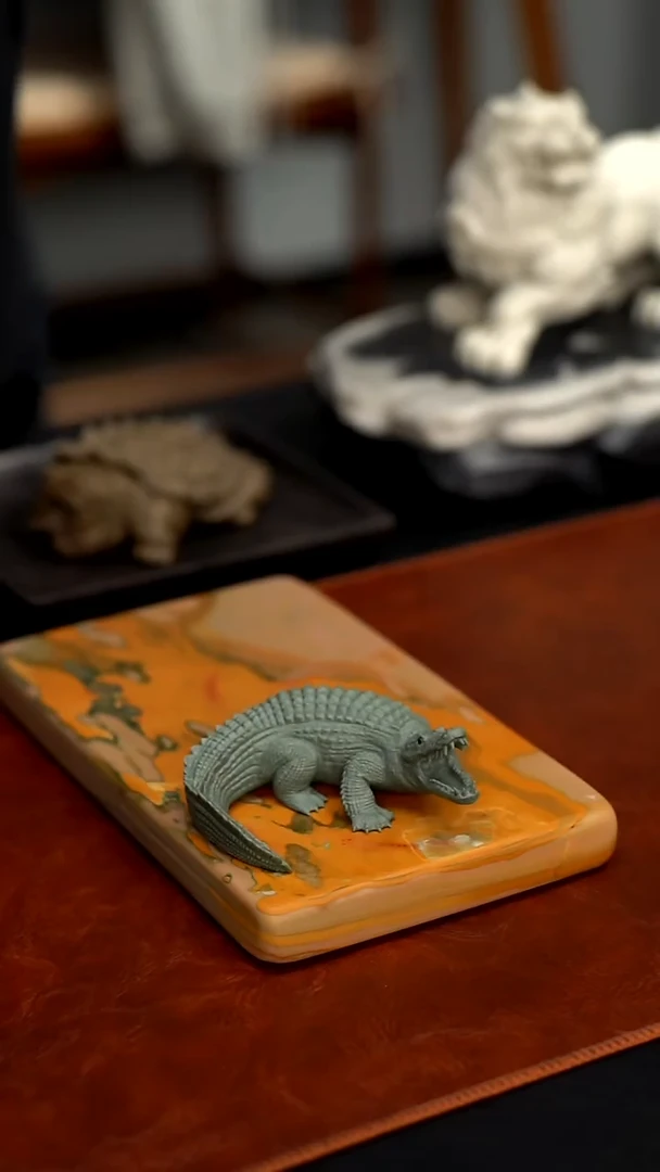 天然原石干泡壶承系列鳄鱼