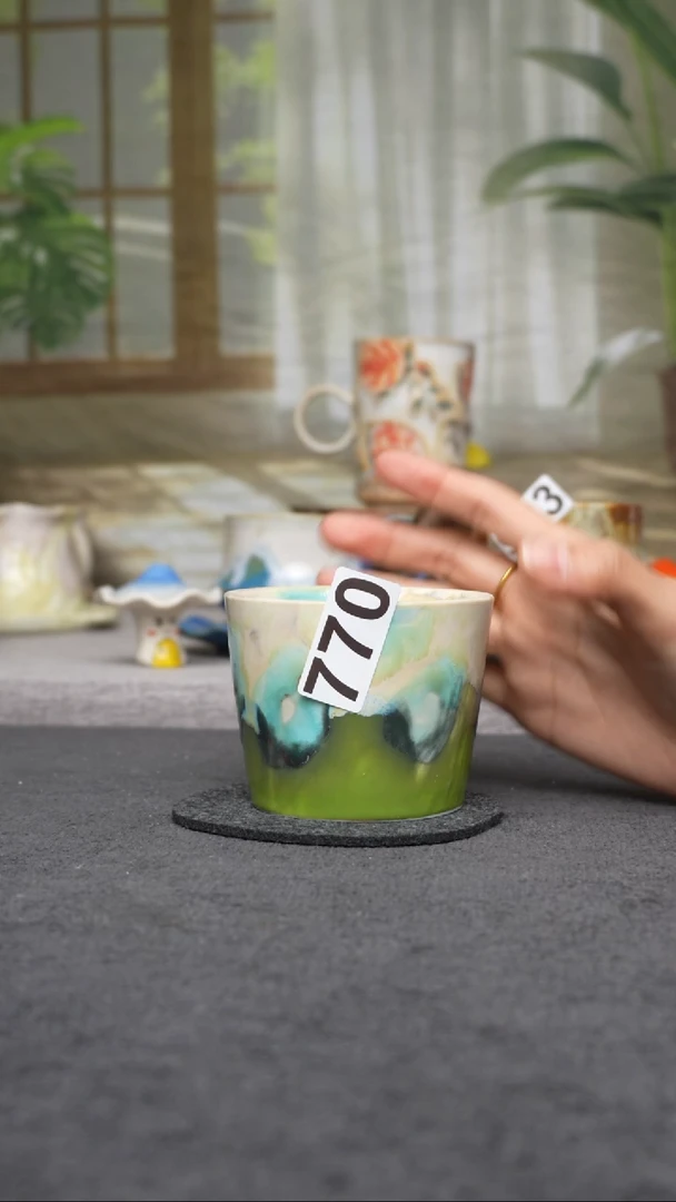杯子陶770景德镇手工手创杯子 带冰裂纹