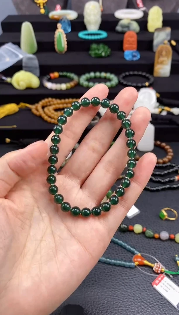 未镶嵌挂件翡翠6mm圆珠手串