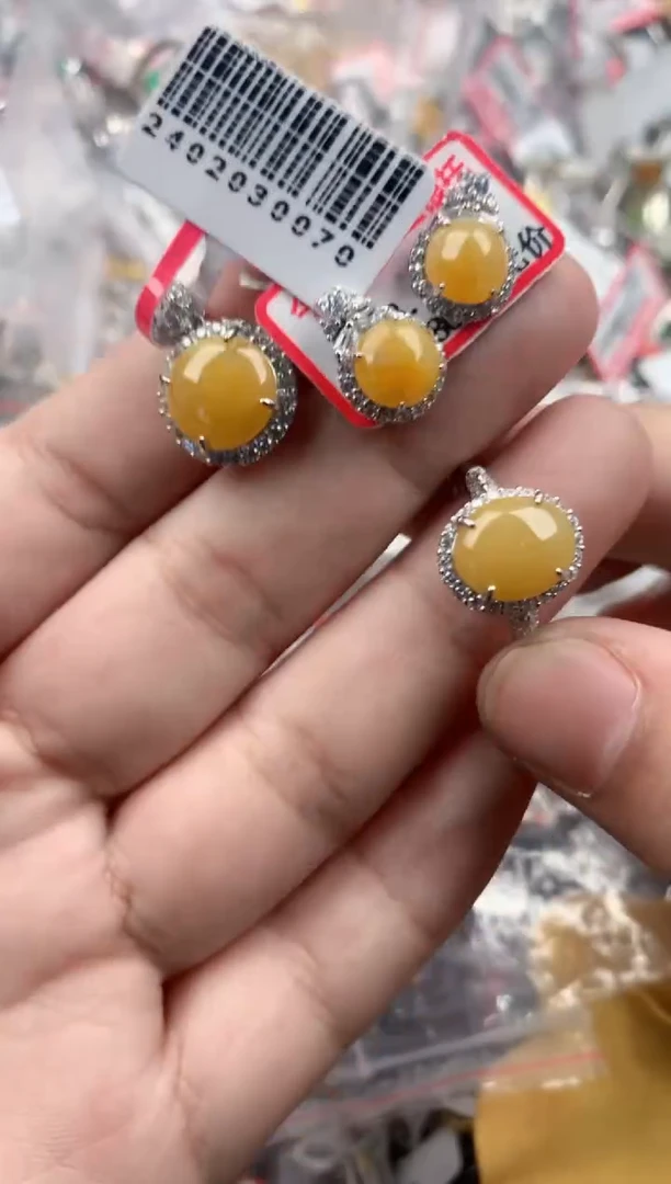 银S925镶嵌戒指翡翠12    9