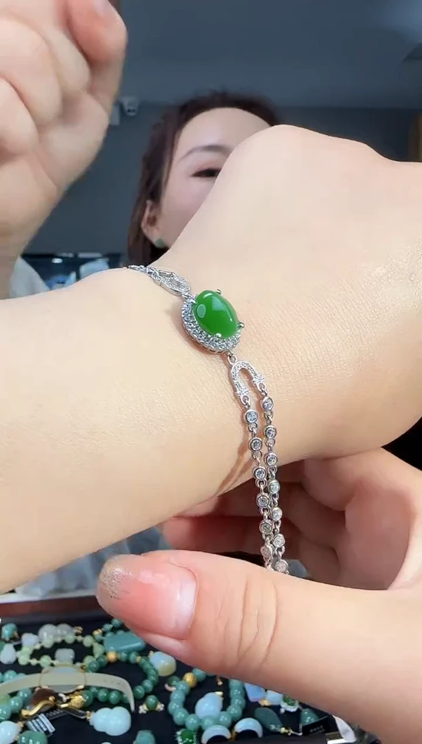 手链银S925镶嵌和田玉1