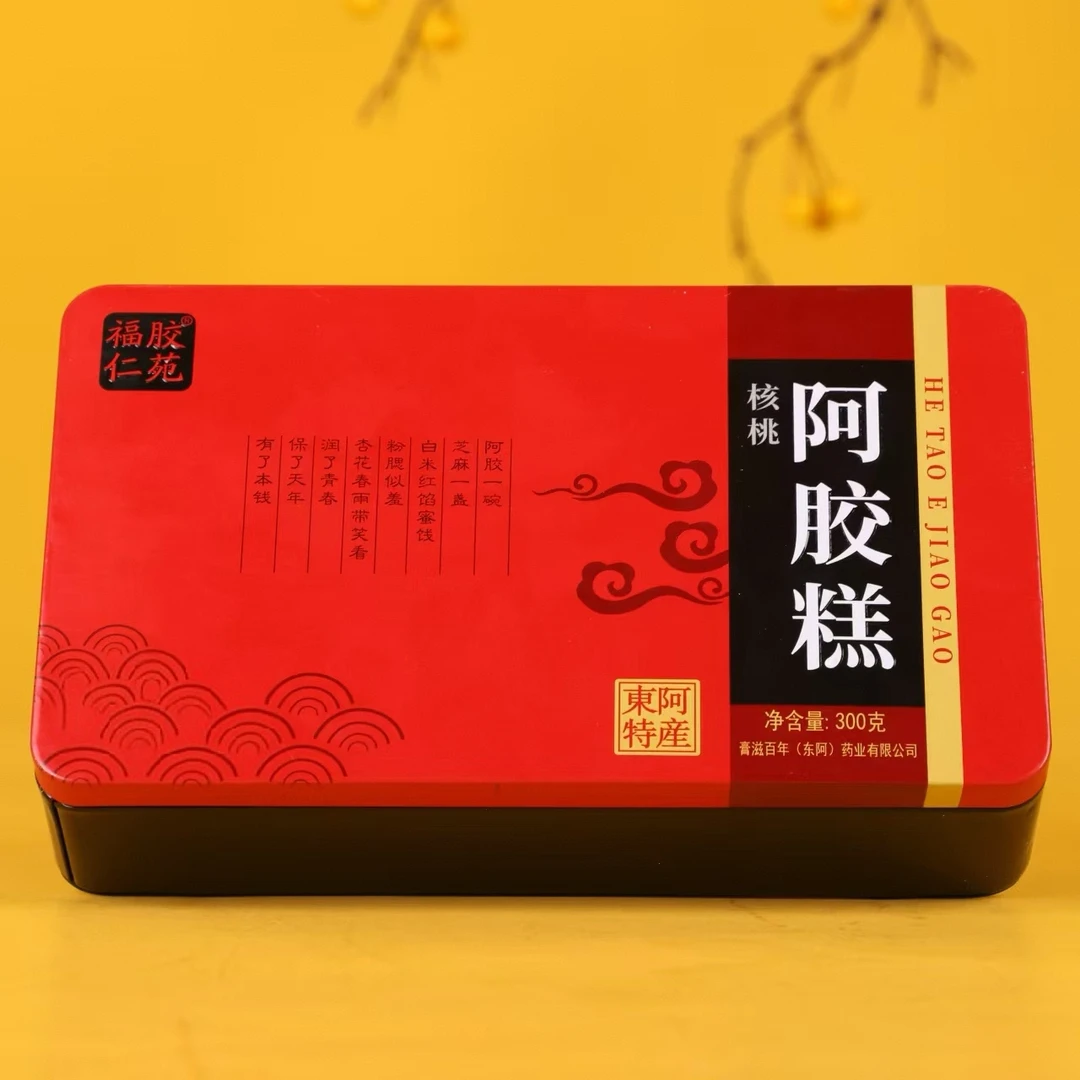 即食核桃阿胶糕含红枣枸杞养生糕点零食300g*4盒
