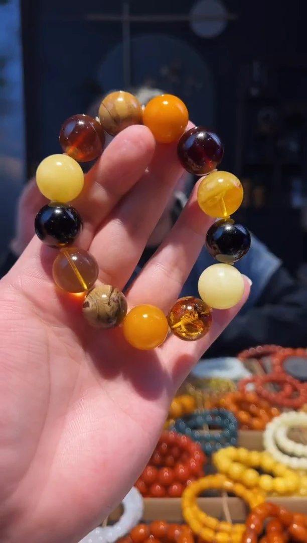 手串琥珀未镶嵌多宝手串18+