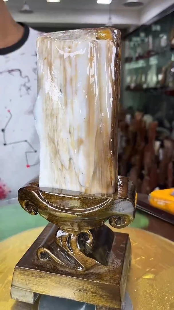 硅化玉珠宝奇石未镶嵌缅甸天然树化玉摆件