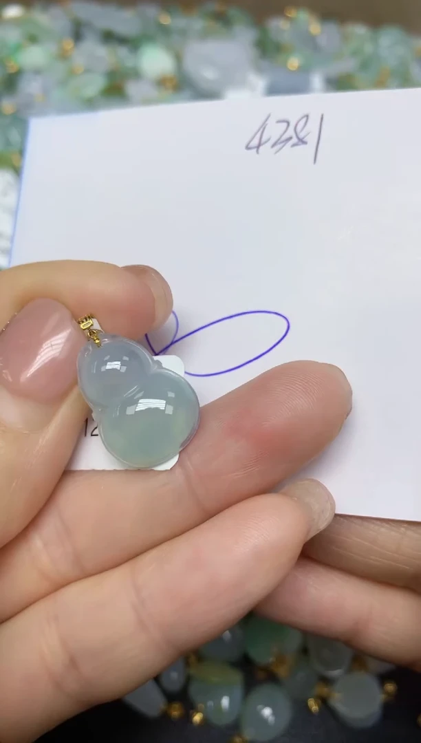 【闪购商品】翡翠挂件18K金镶嵌 天然翡翠A货