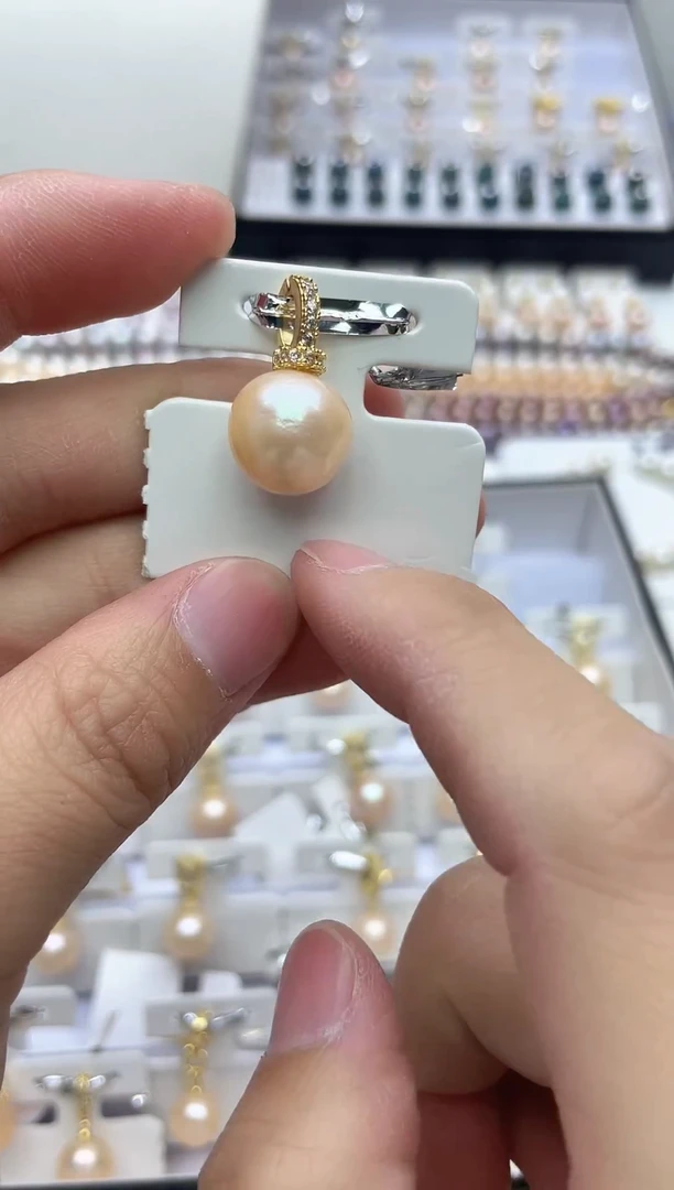 未镶嵌吊坠淡水珍珠中国红吊坠