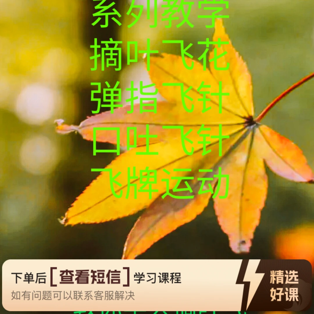 摘叶飞花，五个技巧教你学会摘叶飞花（留意短信解锁课程）