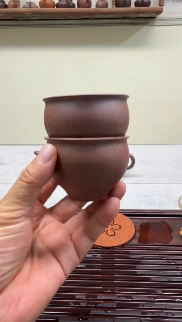 茶杯紫砂红麻子二杯子