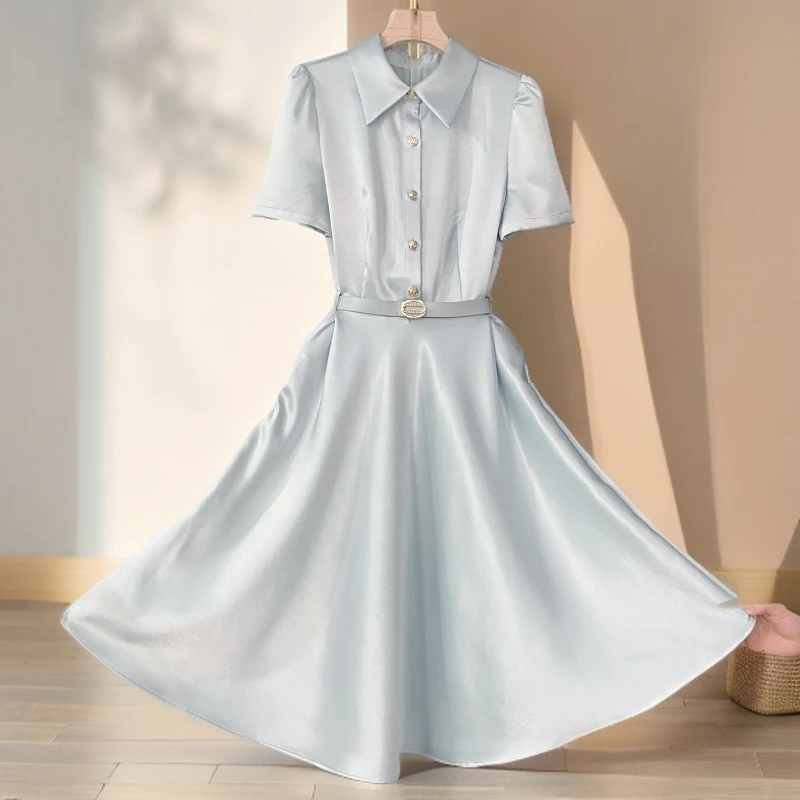 【RG6663】2025年新款时尚气质百搭减龄显瘦设计感印花长裙连衣裙