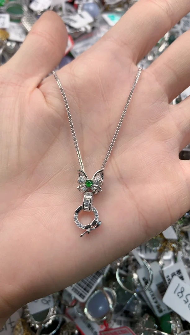 银S925镶嵌戒指翡翠墨111           4