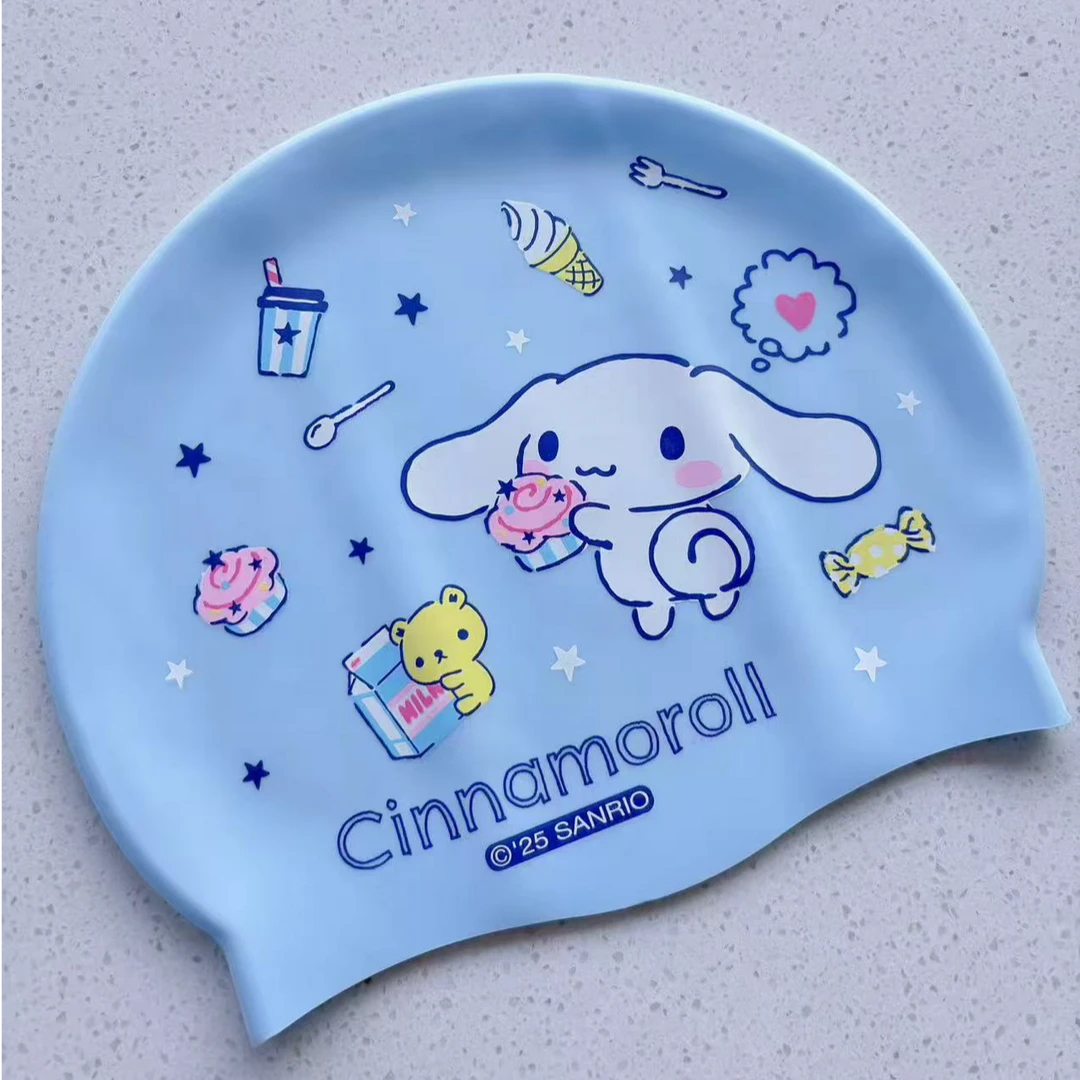 卡通硅胶游泳帽防水护发护耳女孩长发防滑不勒头游泳适用